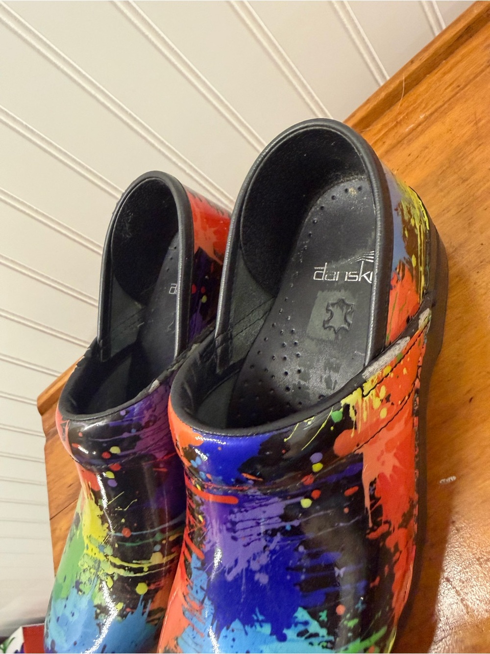 Dansko Paint-Splash Clogs in Multicolor - Picture 2 of 4